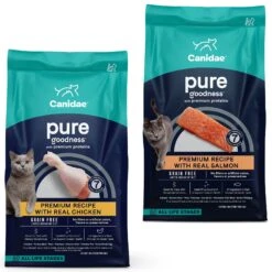 CANIDAE Grain-Free PURE Limited Ingredient Chicken Recipe Dry Cat Food & CANIDAE Grain-Free PURE Limited Ingredient Salmon Recipe Dry Cat Food