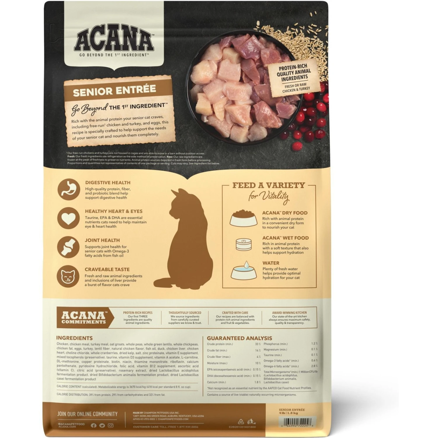 ACANA Senior Entrée Free-Run Chicken & Turkey Dry Cat Food 2 ACANA Senior Entrée Free-Run Chicken & Turkey Dry Cat Food - Image 2