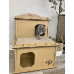 Petique Feline Villa Cat House, Tan -Farmina Pet Shop 688390 PT6. AC SS1800 V1666650039