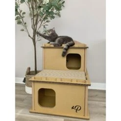 Petique Feline Villa Cat House, Tan -Farmina Pet Shop 688390 PT7. AC SS1800 V1666652113