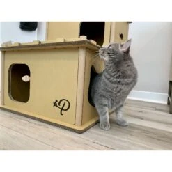 Petique Feline Villa Cat House, Tan -Farmina Pet Shop 688390 PT8. AC SS1800 V1666649857