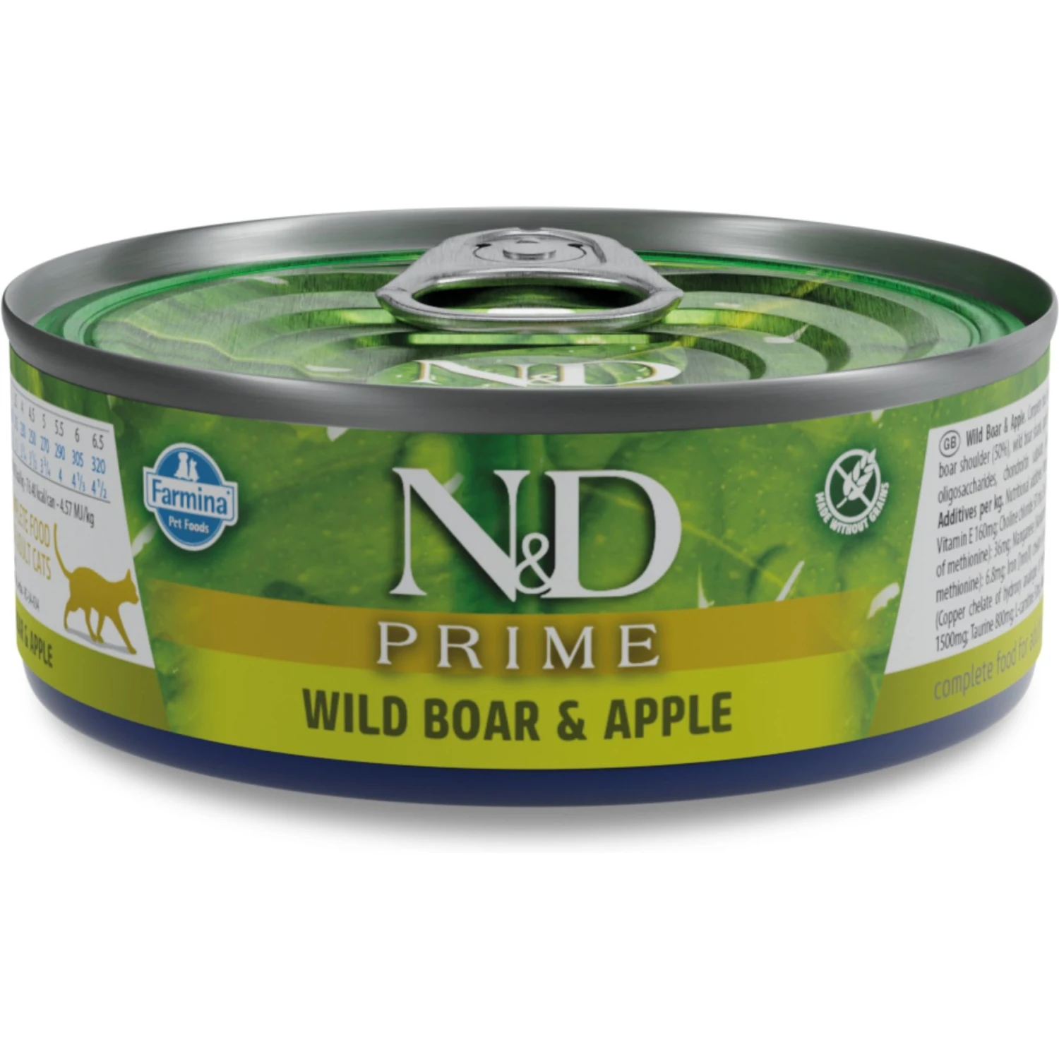 Farmina N&D Prime Boar & Apple Grain-Free Wet Cat Food, 2.46-oz Can, Case Of 24 1 Farmina N&D Prime Boar & Apple Grain-Free Wet Cat Food, 2.46-oz Can, Case Of 24