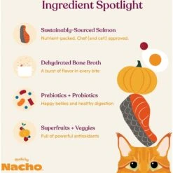 Made By Nacho Bone Broth Infused Sustainably Caught Salmon & Pumpkin Recipe Dry Cat Food 11 Made By Nacho Bone Broth Infused Sustainably Caught Salmon & Pumpkin Recipe Dry Cat Food -Farmina Pet Shop 756494 PT4. AC SS1800 V1698183338