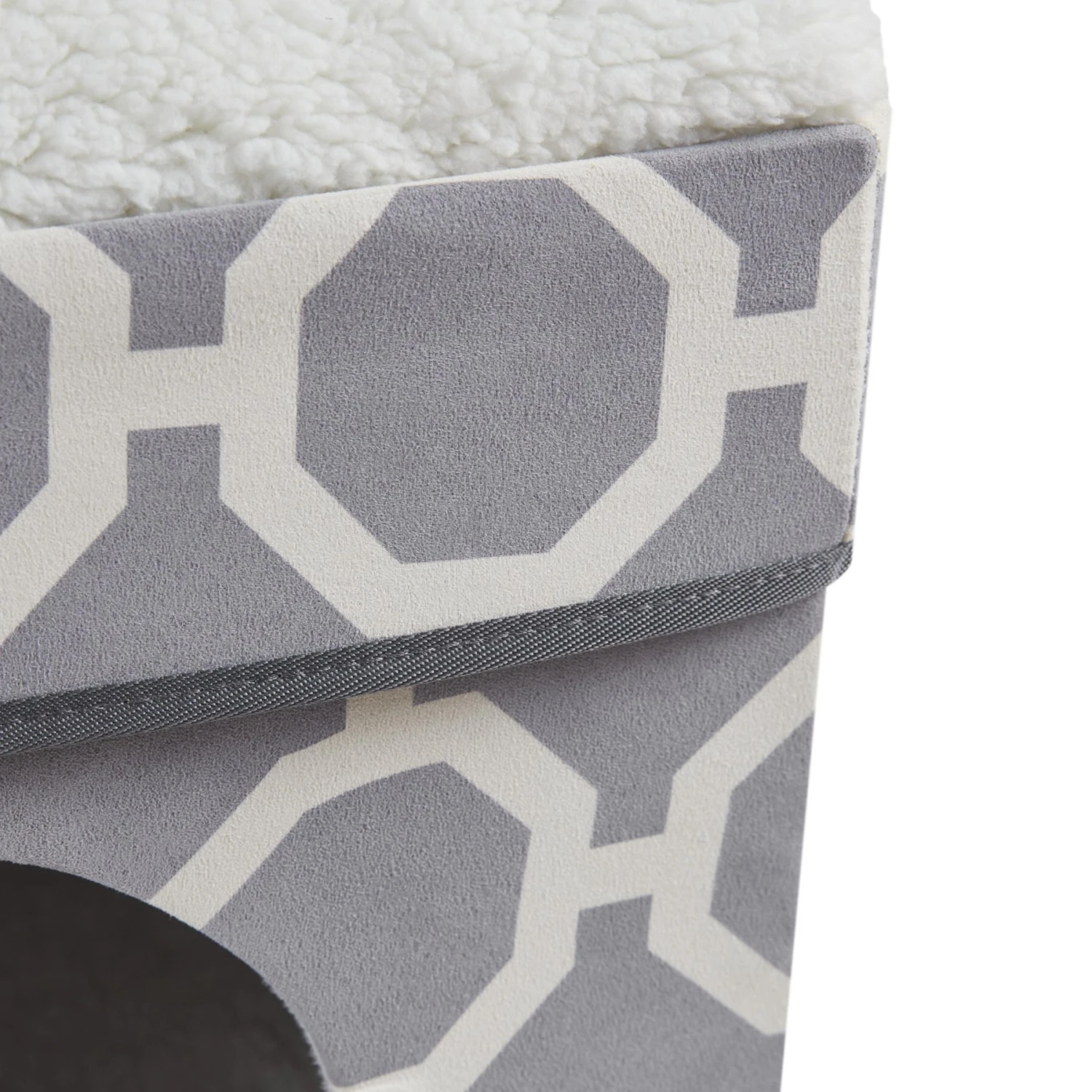 Friends Forever Taylor Collapsible Cube Cat House & Ottoman, Grey 5 Friends Forever Taylor Collapsible Cube Cat House & Ottoman, Grey - Image 5