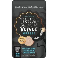 Tiki Cat After Dark Velvet Mousse Chicken & Quail Egg Grain-Free Wet Cat Food, 2.8-oz Pouch, Case Of 12