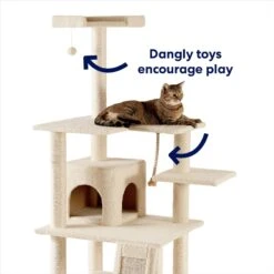 Frisco 62-in Faux Fur Cat Tree & Condo -Farmina Pet Shop 92259 PT2. AC SS1800 V1667228962